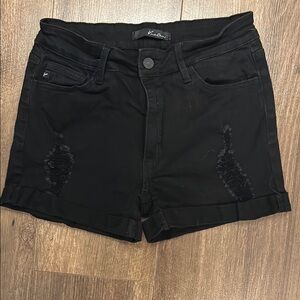 Kancan Women's Black Distressed Shorts